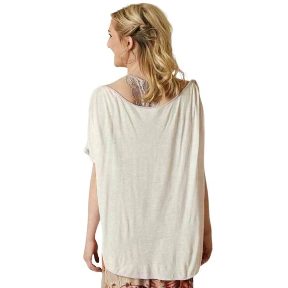 Free People We The Free Pluto Top Blouse Lavender Purple Pink Linen Blend Sz S - Picture 5 of 16